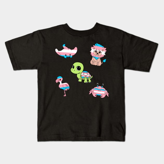 Transgender Pride Animals Kids T-Shirt by Wenby-Weaselbee